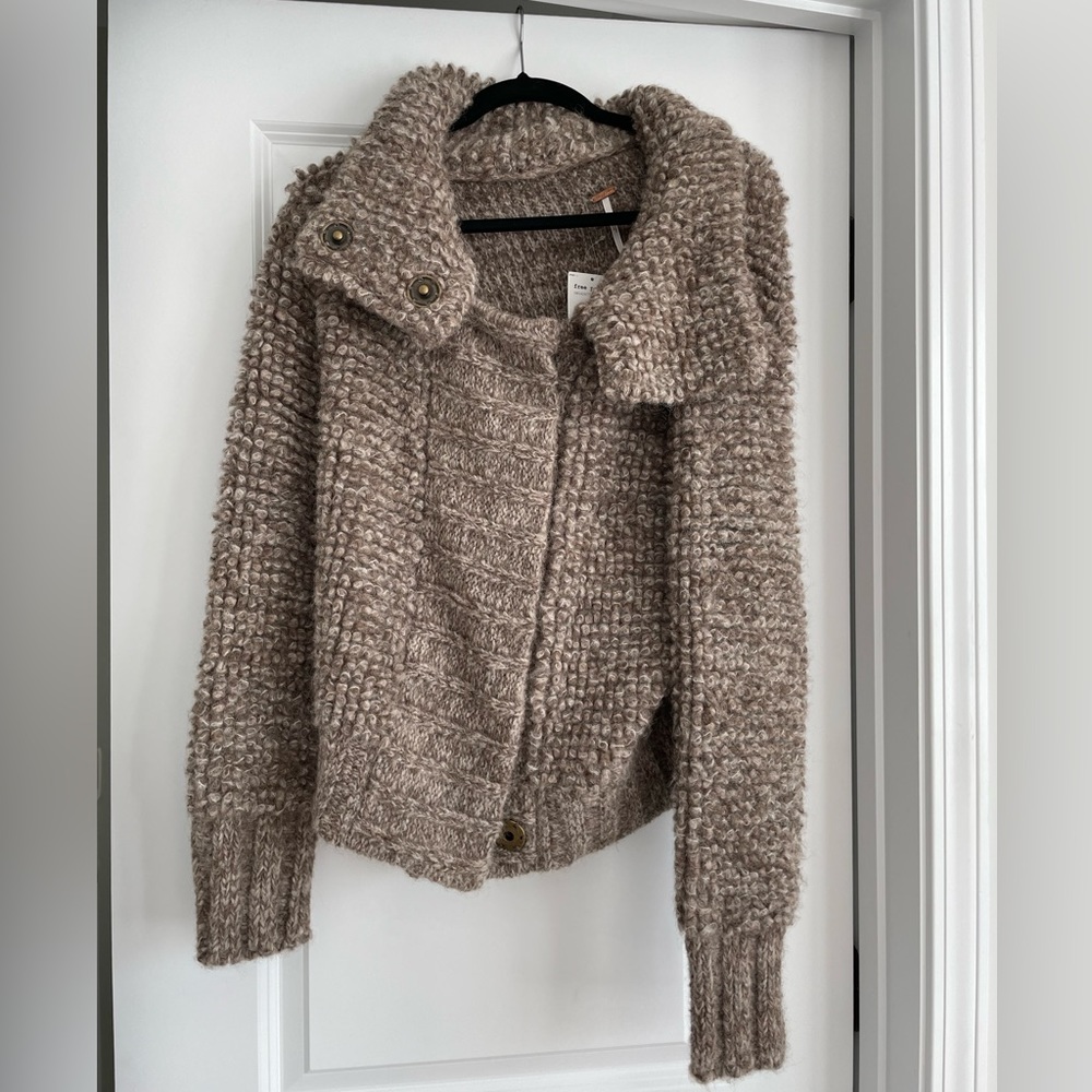 NWT Free People Brown Fuzzy Jacket